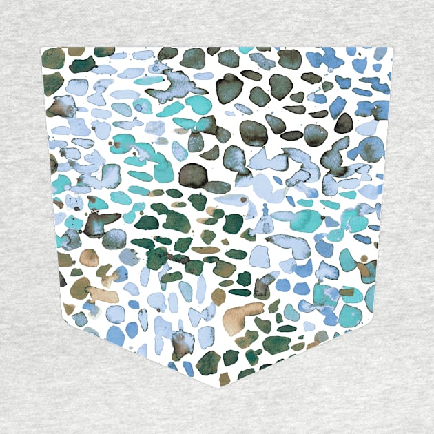 Pocket- speckled watercolor blue by ninoladesign